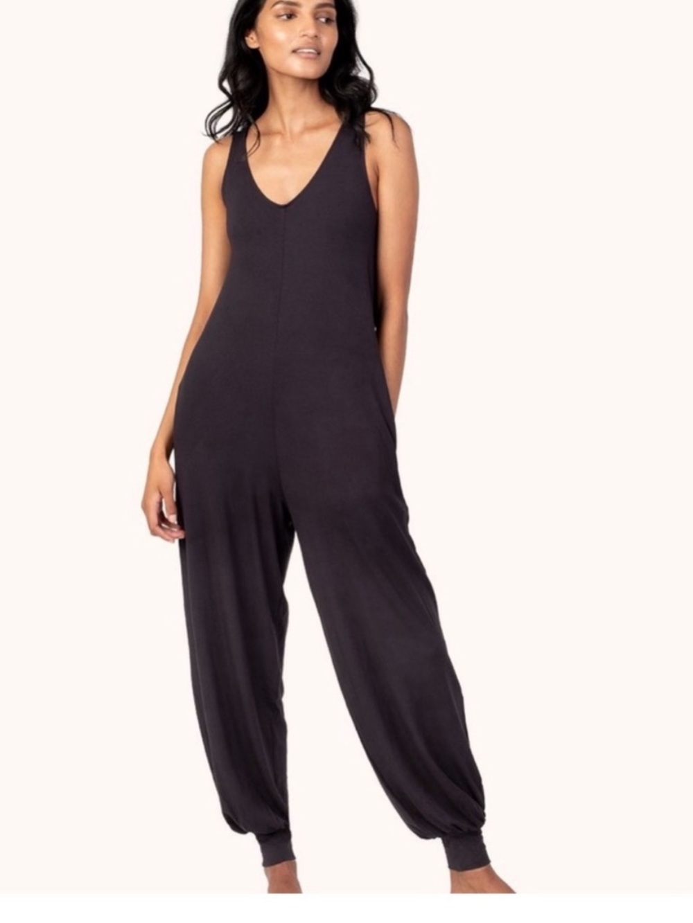 Lively Allday V-Neck Jumpsuit in Charcoal